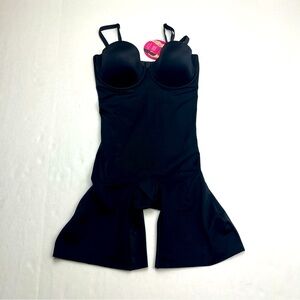 SPANX Suit‎ Your Fancy Strapless Mid Thigh Bodysuit Womens Size Small Black NEW